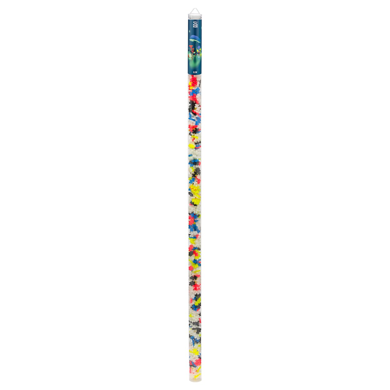 Plus-Plus: Super Tube - Glow-In-The Dark Mix -500 Pieces– Construction Building STEM Toy, Interlocking Mini Puzzle Blocks, Open Play Set, Kids Ages 5+